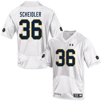 Notre Dame Fighting Irish Men's Eddie Scheidler #36 White Under Armour Authentic Stitched College NCAA Football Jersey FRV7299PE